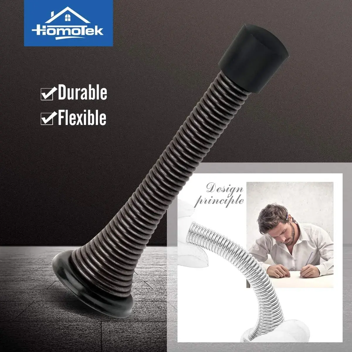 HOMOTEK Oil Rubbed Bronze Spring Door Stops 40 Pack | Heavy Duty Door Stopper with Rubber Bumper Tips - view 2