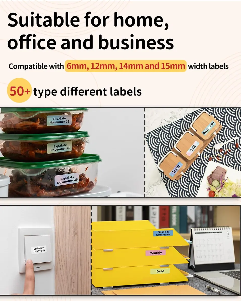Phomemo D30 Portable Thermal Label Printer, Handheld Bluetooth Mini Label Maker with 3 Tapes | 203dpi Resolution - view 9