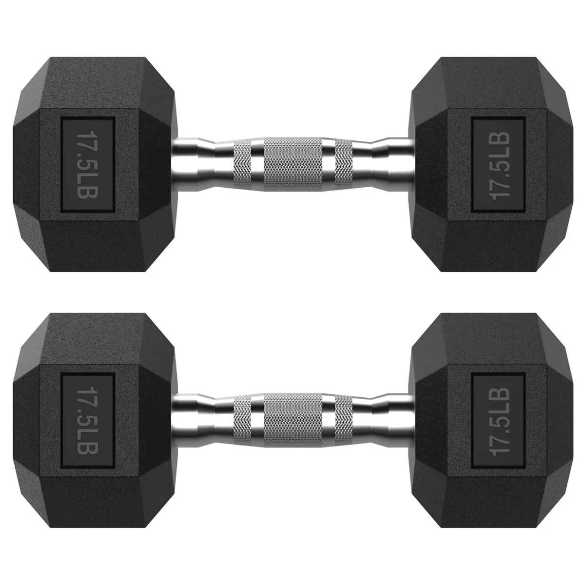HANDBODE Rubber Encased Hex Dumbbell Pair, 17.5 lb | Durable, Versatile Home Gym Weights - main product image