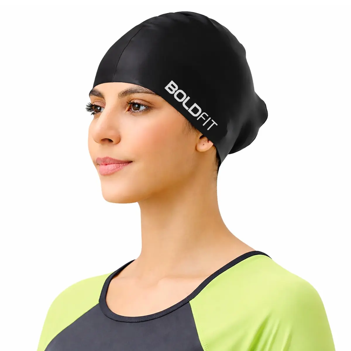 Boldfit Swimming Cap for Women Silicone Long Hair | Waterproof, UV Protection, Easy Fit - main product image