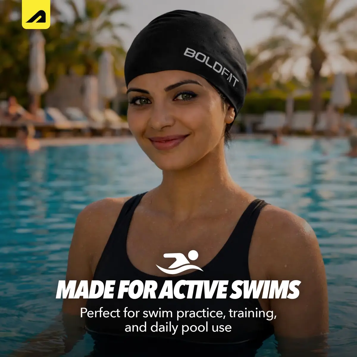 Boldfit Swimming Cap for Women Silicone Long Hair | Waterproof, UV Protection, Easy Fit - view 8