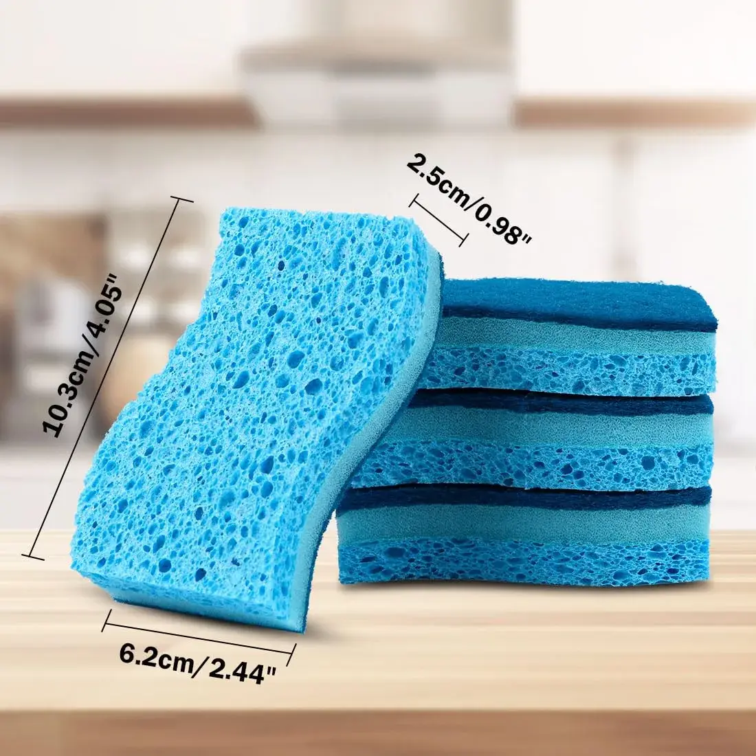 AIDEA Kitchen Sponges 6 Count, Light-Blue | Non-Scratch Scrub Sponge for Dishes & Surfaces - view 6