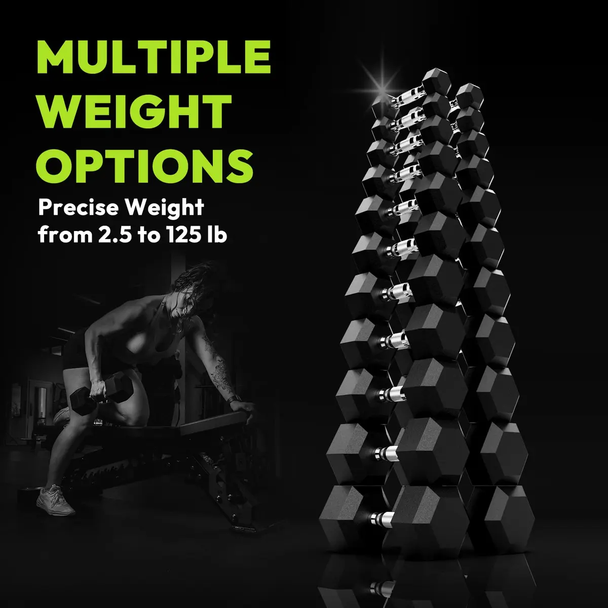 HANDBODE Rubber Encased Hex Dumbbell Pair, 12.5 lb | Versatile Strength Equipment for Home & Gym - view 4