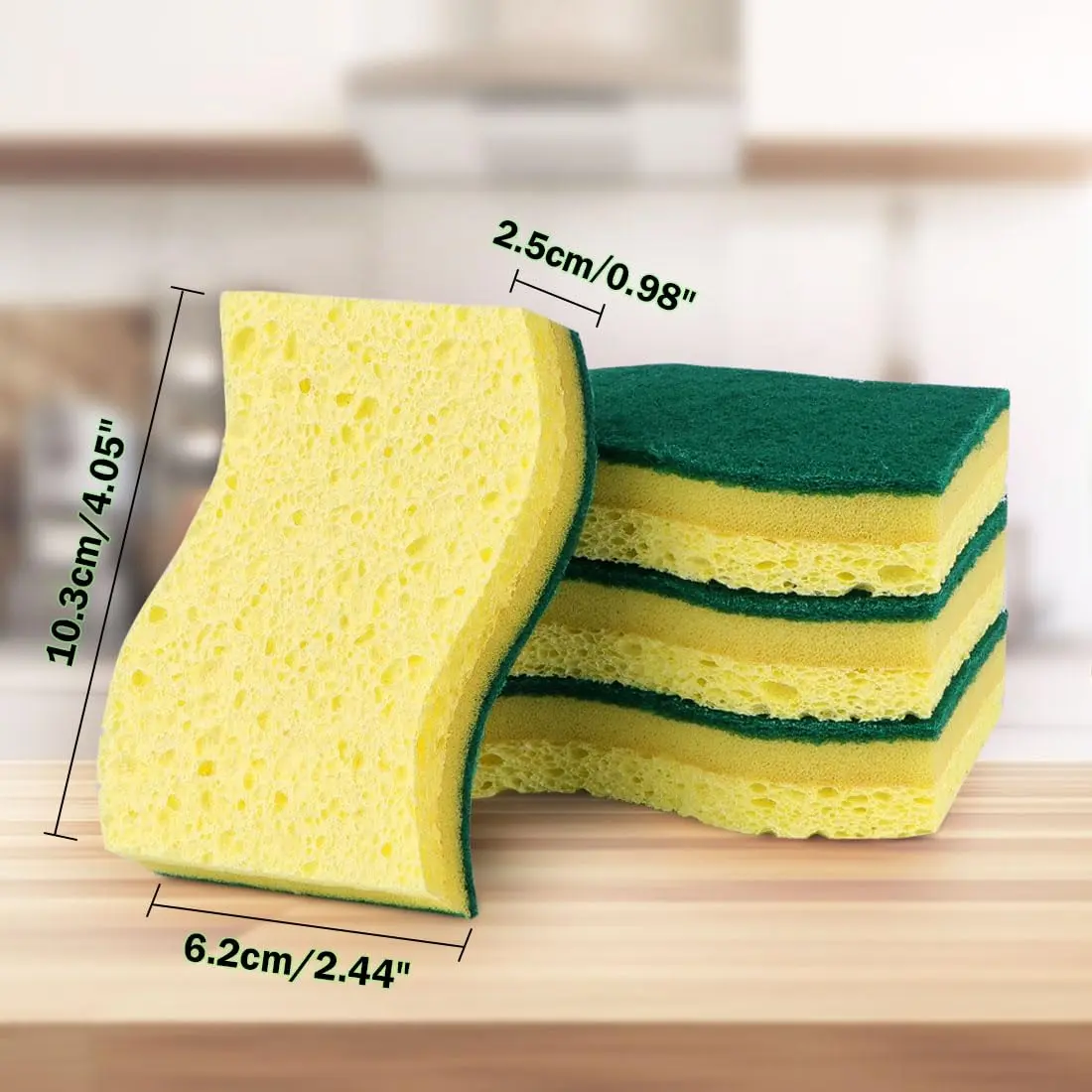 AIDEA Heavy-Duty Scrub Sponges, 6 Count, Light-Green | Cellulose Cleaning Sponge for Kitchen & Dishes - view 7