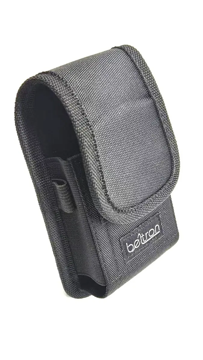 BELTRON Vertical Nylon Case for CAT S22 Flip Phone & Sonim XP3 Plus, Heavy Duty Belt Loop & Metal Clip, Black - main product image
