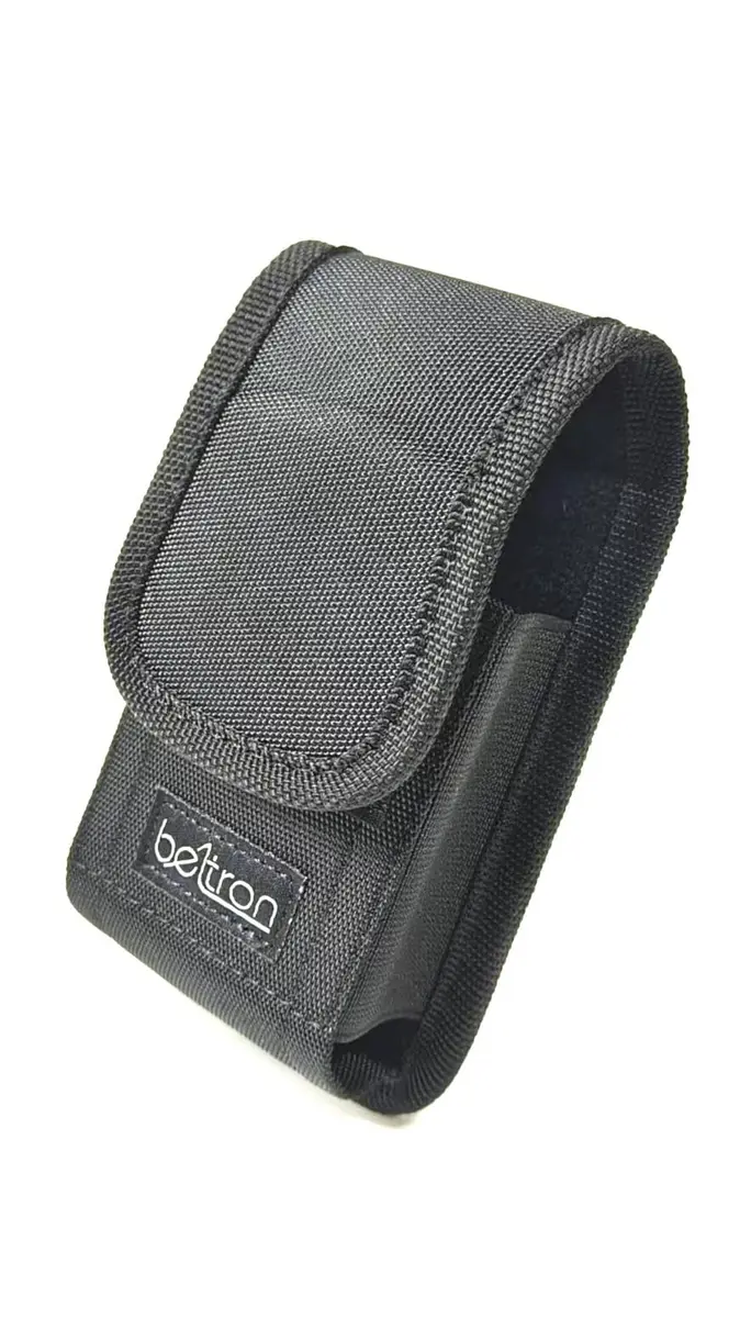 BELTRON Vertical Nylon Case for CAT S22 Flip Phone & Sonim XP3 Plus, Heavy Duty Belt Loop & Metal Clip, Black - view 2