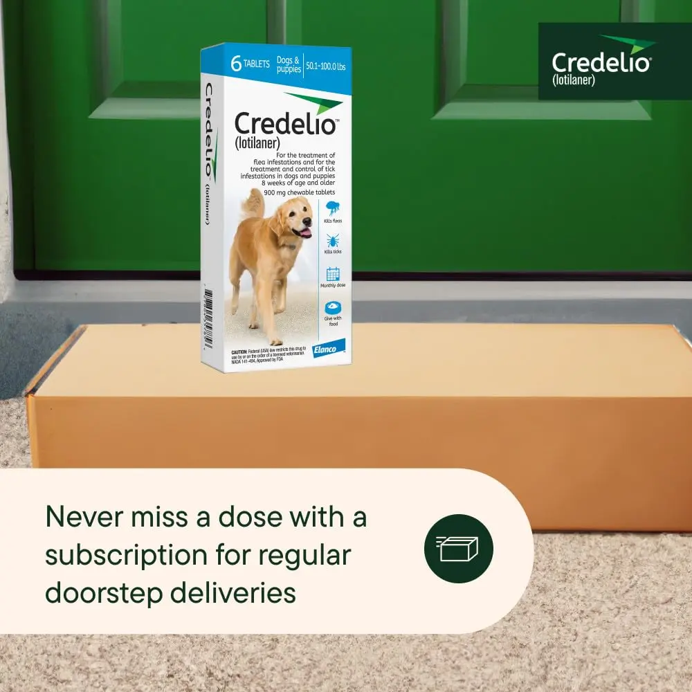 Credelio Tick & Flea Treatment for Dogs 50.1-100 lbs. | Fast-Acting Chewable Infestation Prevention - view 8