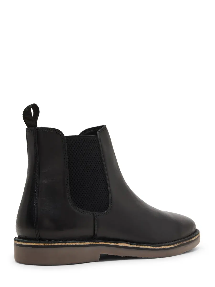 Steve Madden Chelsea Boot 11 | Black Leather, Ankle-High, Slip-On, Solid, All Seasons - view 2