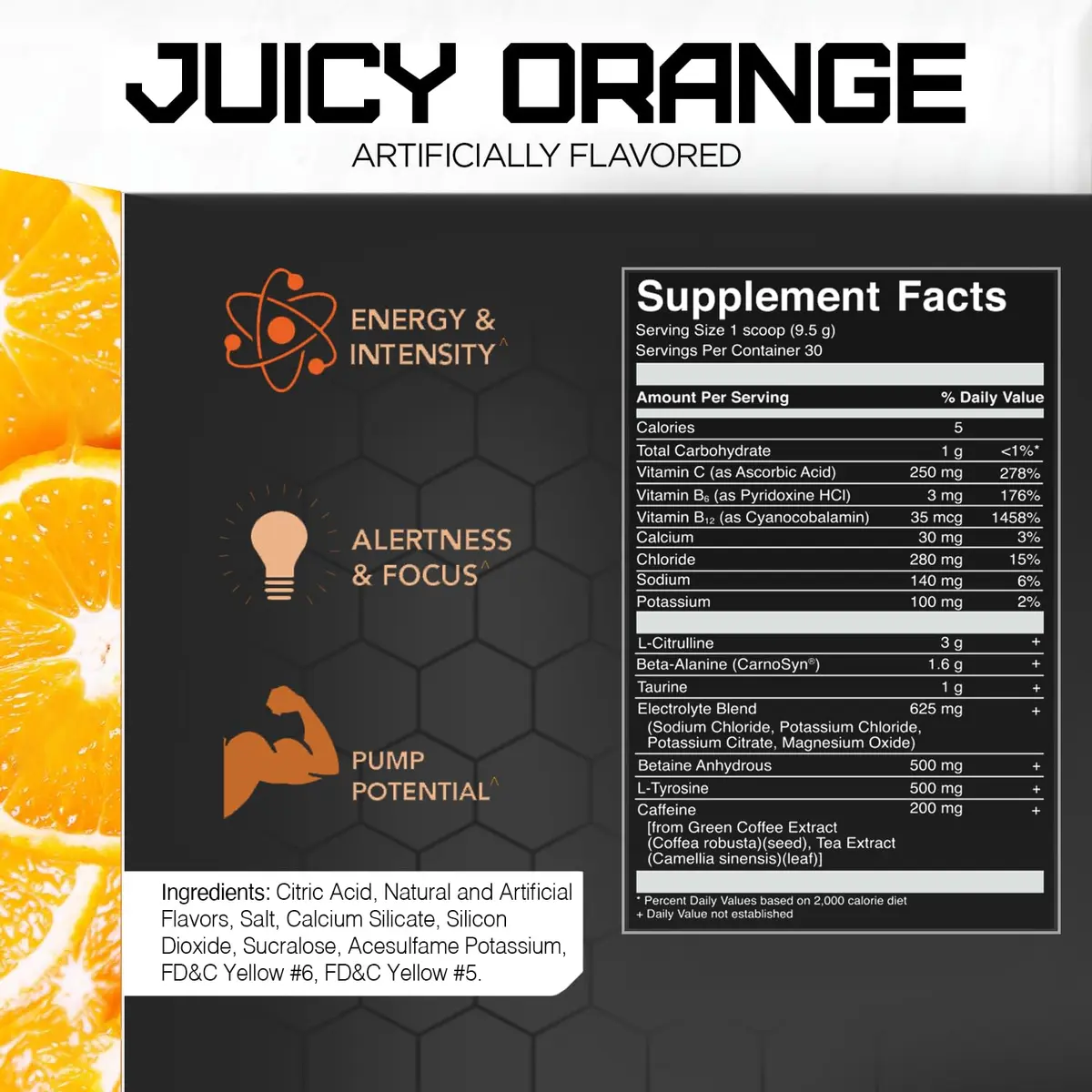 Rival Nutrition Powder Burn Juicy Orange | Pre-Workout Powder for Energy & Endurance - view 4