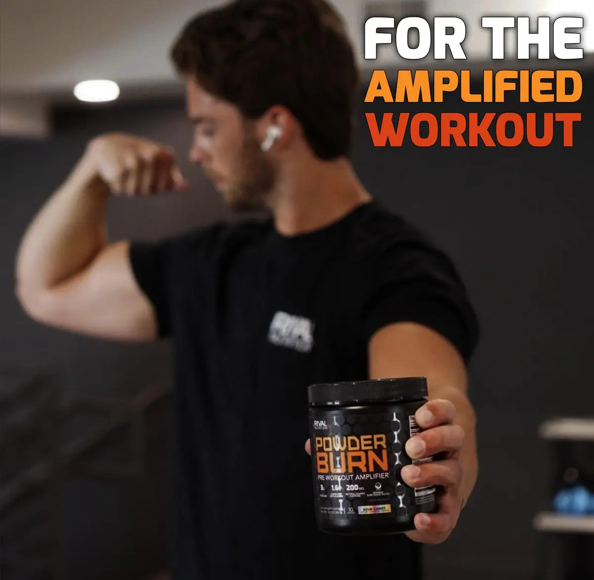 Rival Nutrition Powder Burn Pre-Workout Sour Candy 1.65 Pound | Explosive Energy & Hydration Support - view 3