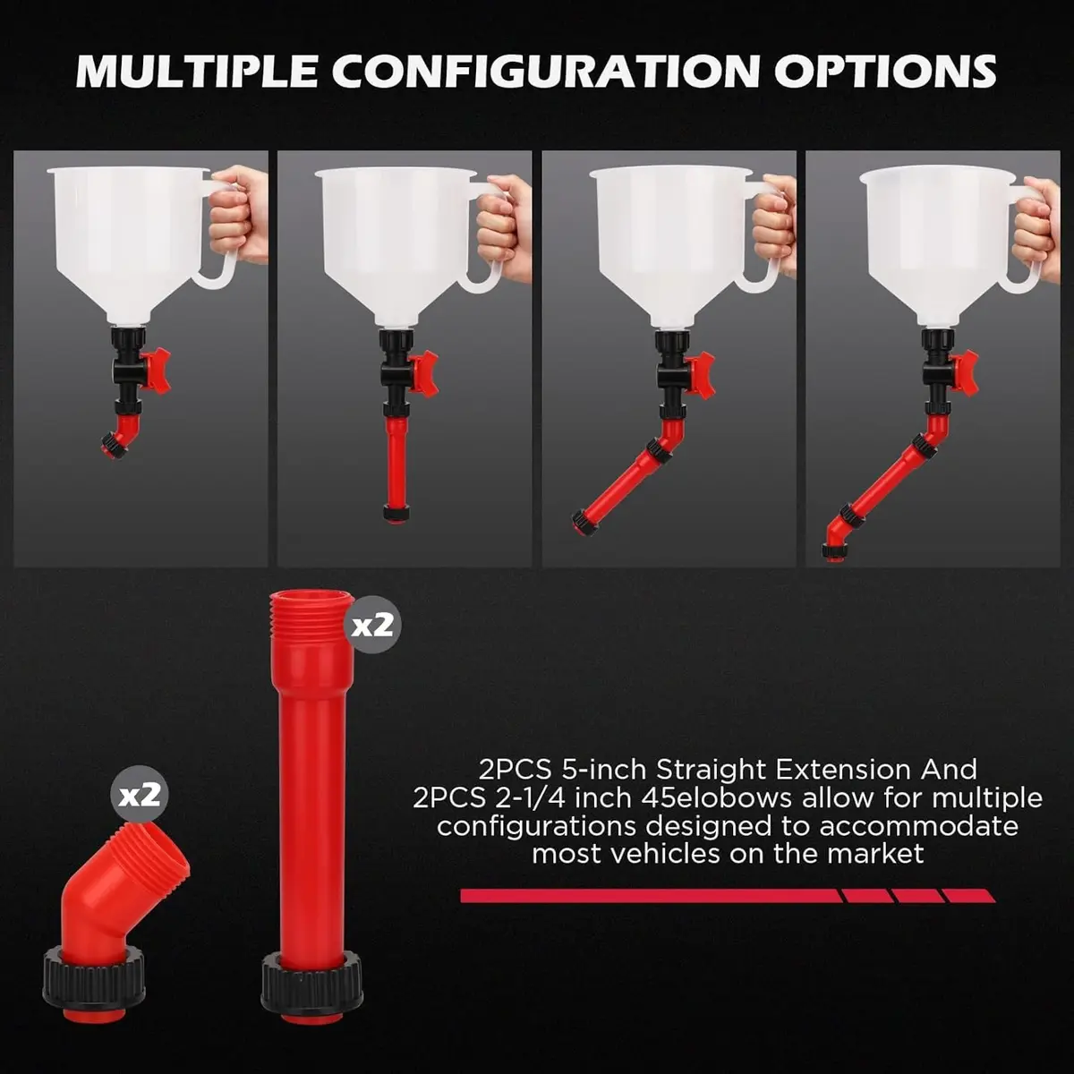 SEDY 22-Piece No-Spill Coolant Filling Funnel Kit and Siphon Hose Pump | Spill-Proof Automotive Fluid Transfer Tool - view 5