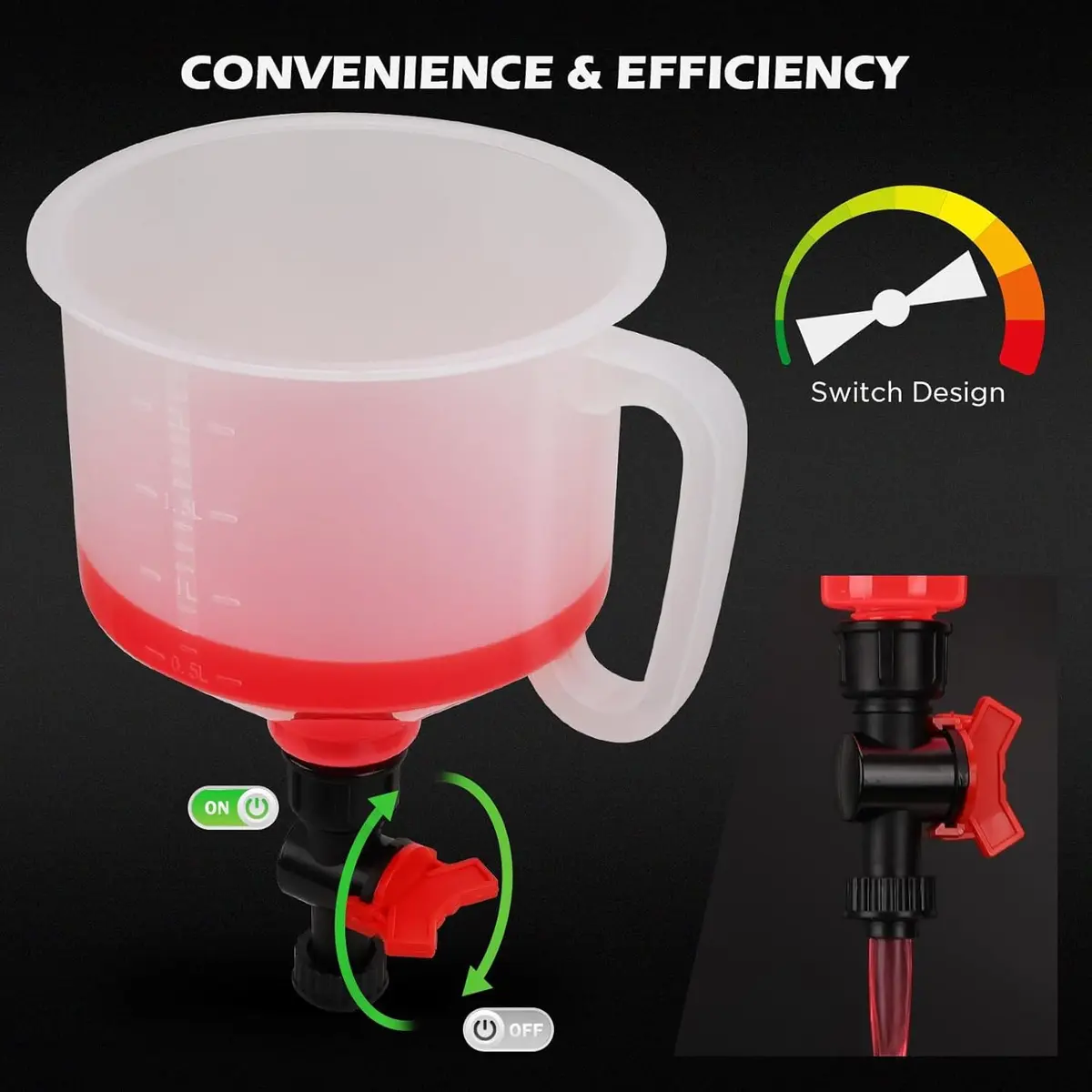 SEDY 22-Piece No-Spill Coolant Filling Funnel Kit and Siphon Hose Pump | Spill-Proof Automotive Fluid Transfer Tool - view 7