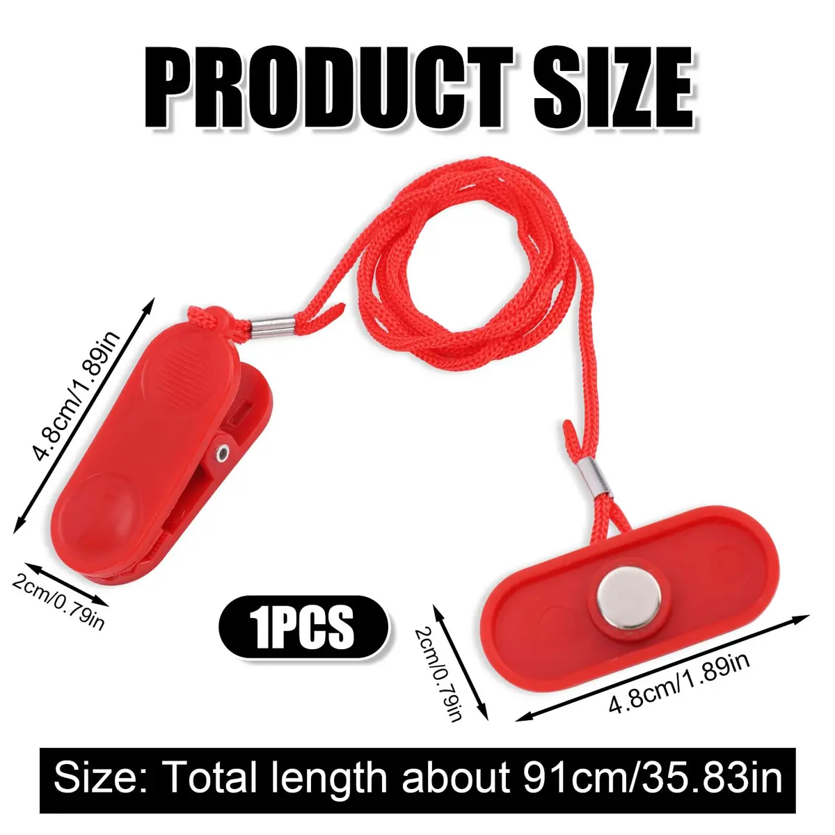 Gosknor Treadmill Magnet Safety Key, Universal Treadmill Safety Key | Red ABS Magnet - view 2