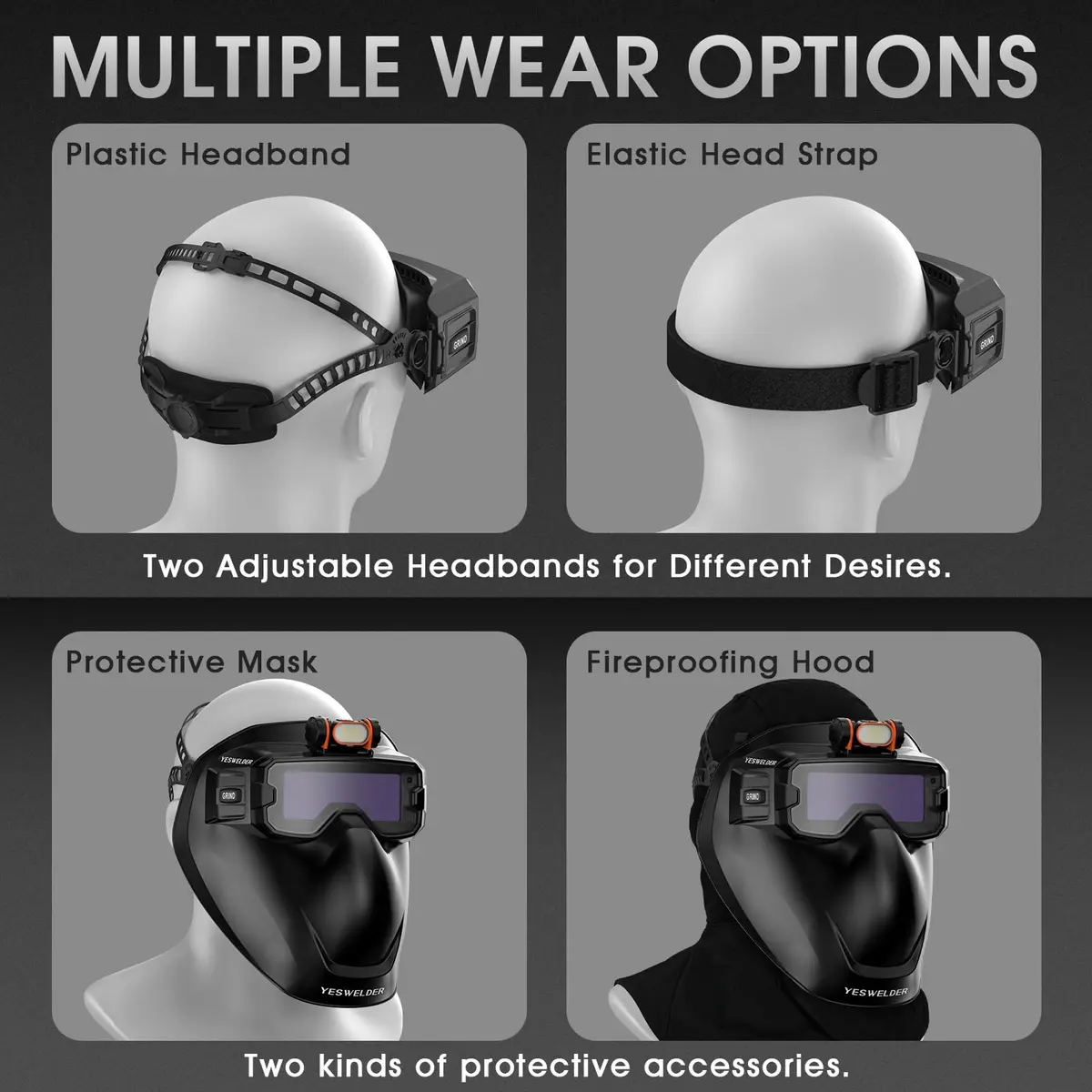 YESWELDER Welding Goggles Kit with LED Light, True Color Shade | Compact Auto-Darkening Safety Eyewear - view 5