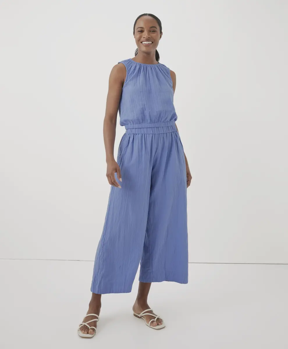 Pact Organic Cotton Women's Gauze Wide Leg Pant | Breathable, Flowy & Comfortable in Warm Weather - view 2