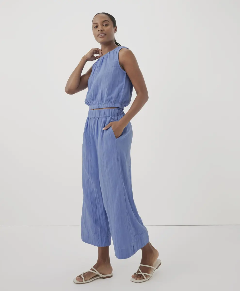 Pact Organic Cotton Women's Gauze Wide Leg Pant | Breathable, Flowy & Comfortable in Warm Weather - view 3