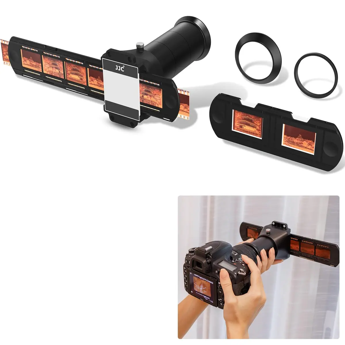 JJC 35mm Photo Slide and Negative Film Digitizing Adapter Set Ket | Convert 135 Slides & Negatives to Digital Files - main product image