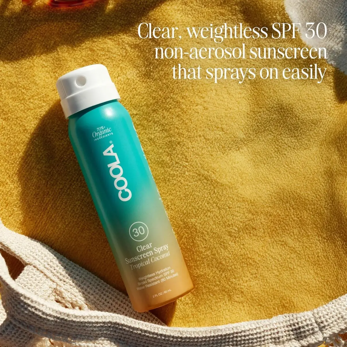 COOLA Clear Sunscreen Spray SPF 30 Tropical Coconut Scented 59ml (2 fl oz) | Reef Compliant, Water Resistant 80 Min - view 4