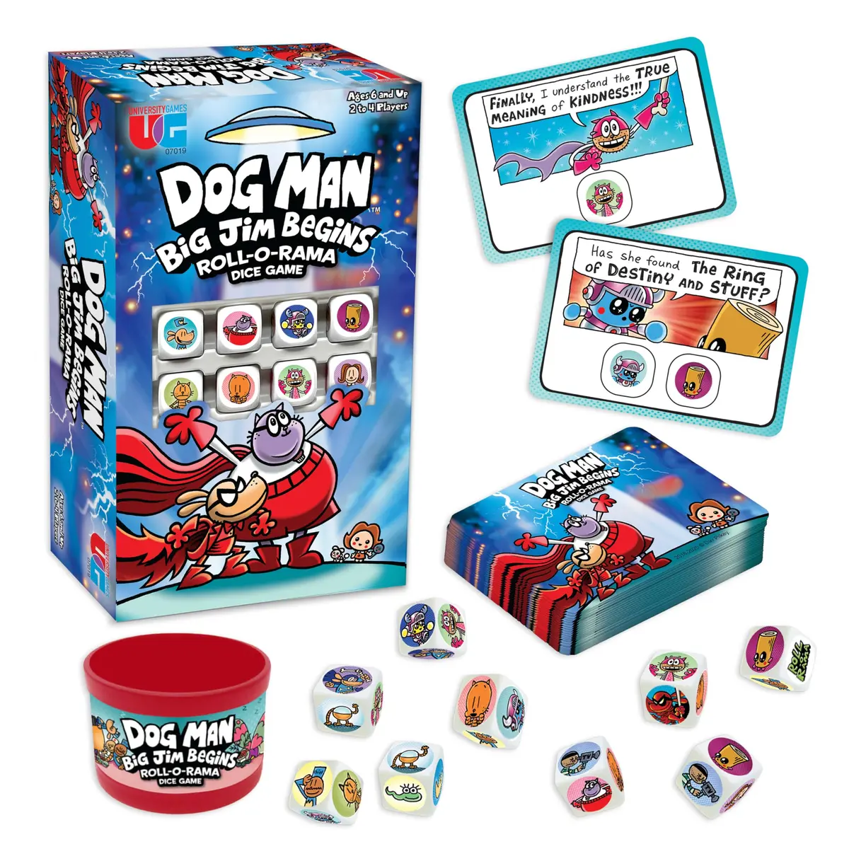 University Games Dog Man Big Jim Begins Roll-O-Rama Dice Game | Family Dice Game for Kids 6+ - main product image
