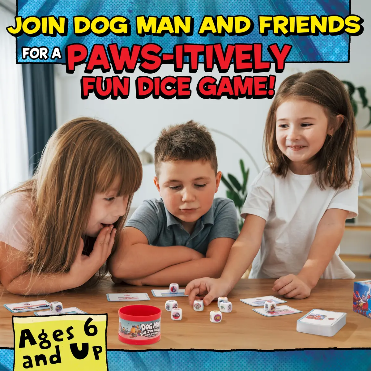 University Games Dog Man Big Jim Begins Roll-O-Rama Dice Game | Family Dice Game for Kids 6+ - view 5
