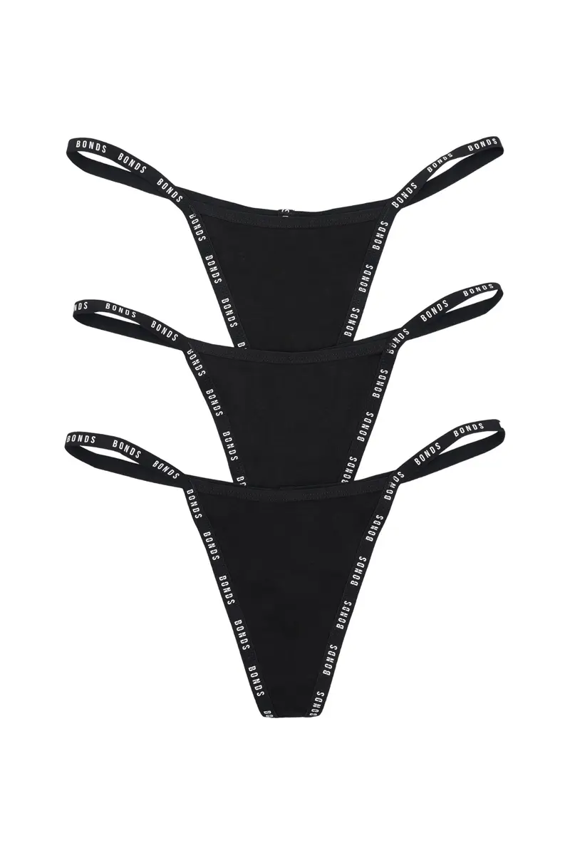 Bonds Women’s Thong Underwear 3-Pack | Breathable Cotton Blend, Soft Stretch, Everyday Comfort - main product image