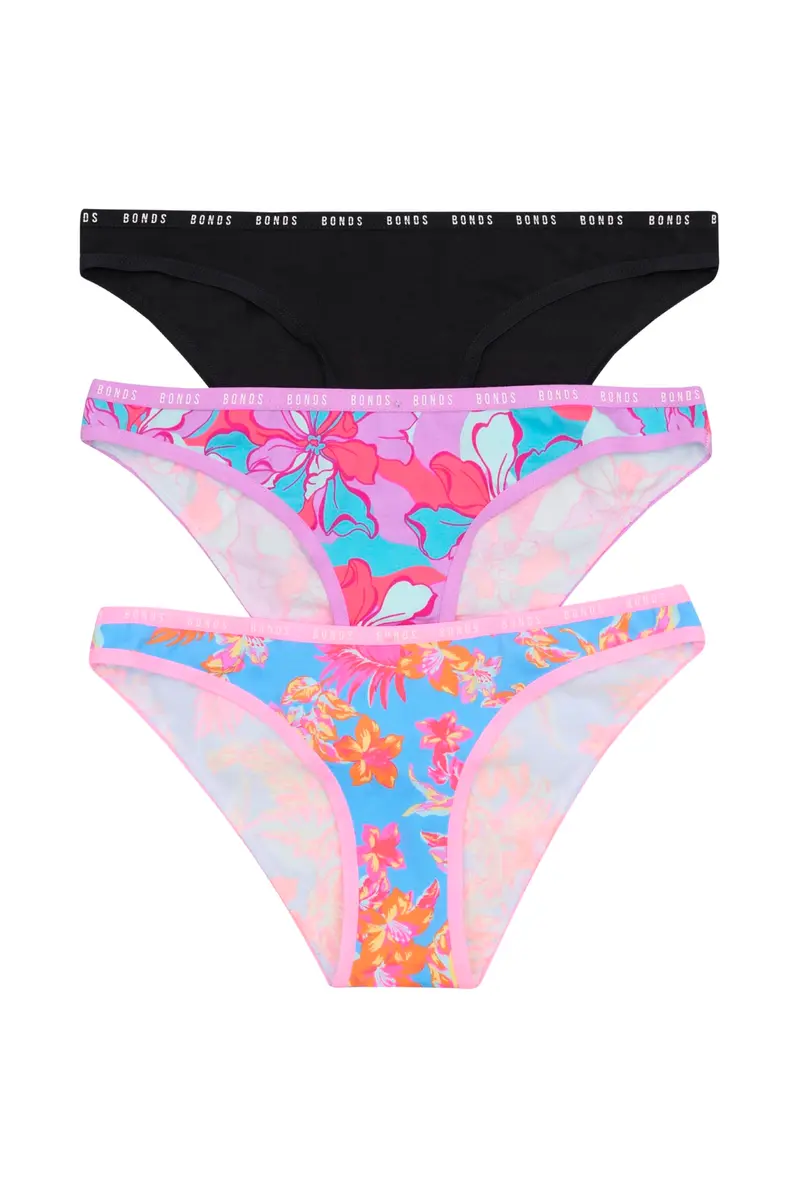 Bonds Women’s High-Cut Bikini Panties 3-Pack | Stretch Cotton-Blend, Soft Comfort - main product image
