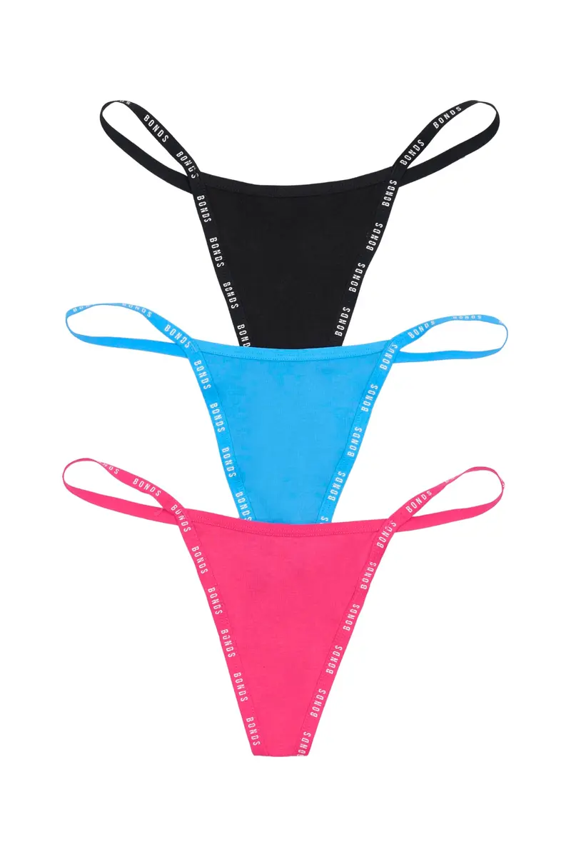 Bonds Women’s Thong Underwear 3-Pack | Breathable Cotton Blend, Soft Stretch, Everyday Comfort - main product image