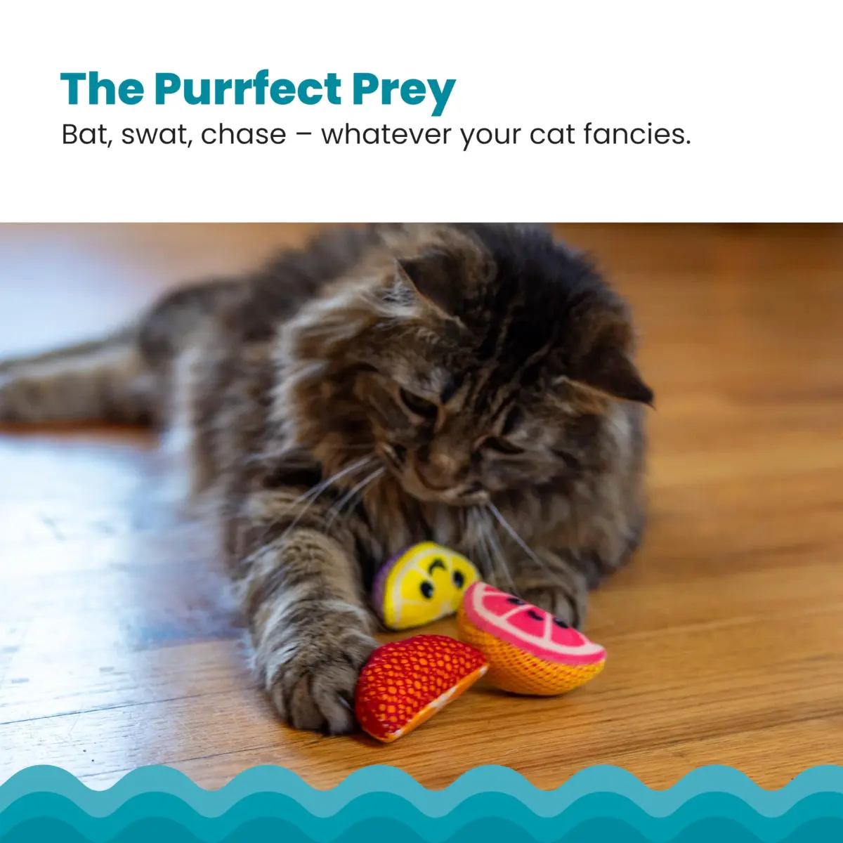 Catstages Dental Fruit Wedges Catnip Chew Toys 5.3" (13.5cm) 4-Pack | Textured Dental Mesh for Teeth Cleaning - view 4
