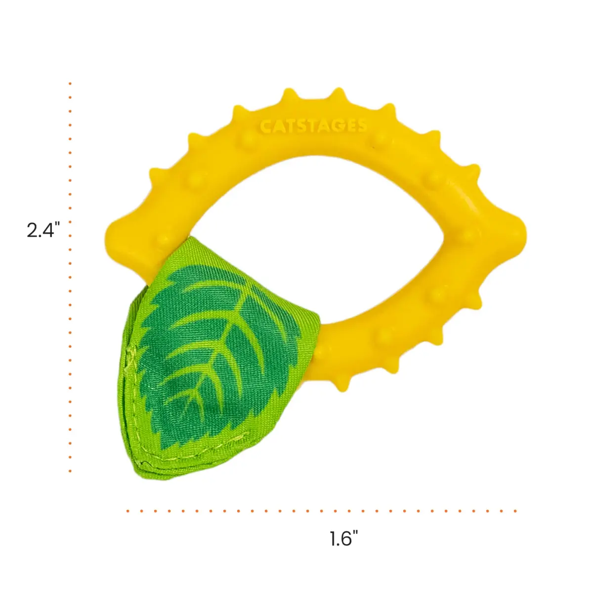 Catstages Dental Lemon Teether Interactive Chew Cat Toy with Catnip, 2.4" | Soft & Multi-Textured, Helps Keep Teeth Clean, Massages Gums, Catnip Oil Coating, Bat & Carry, Enrichment for Cats & Kittens - view 7