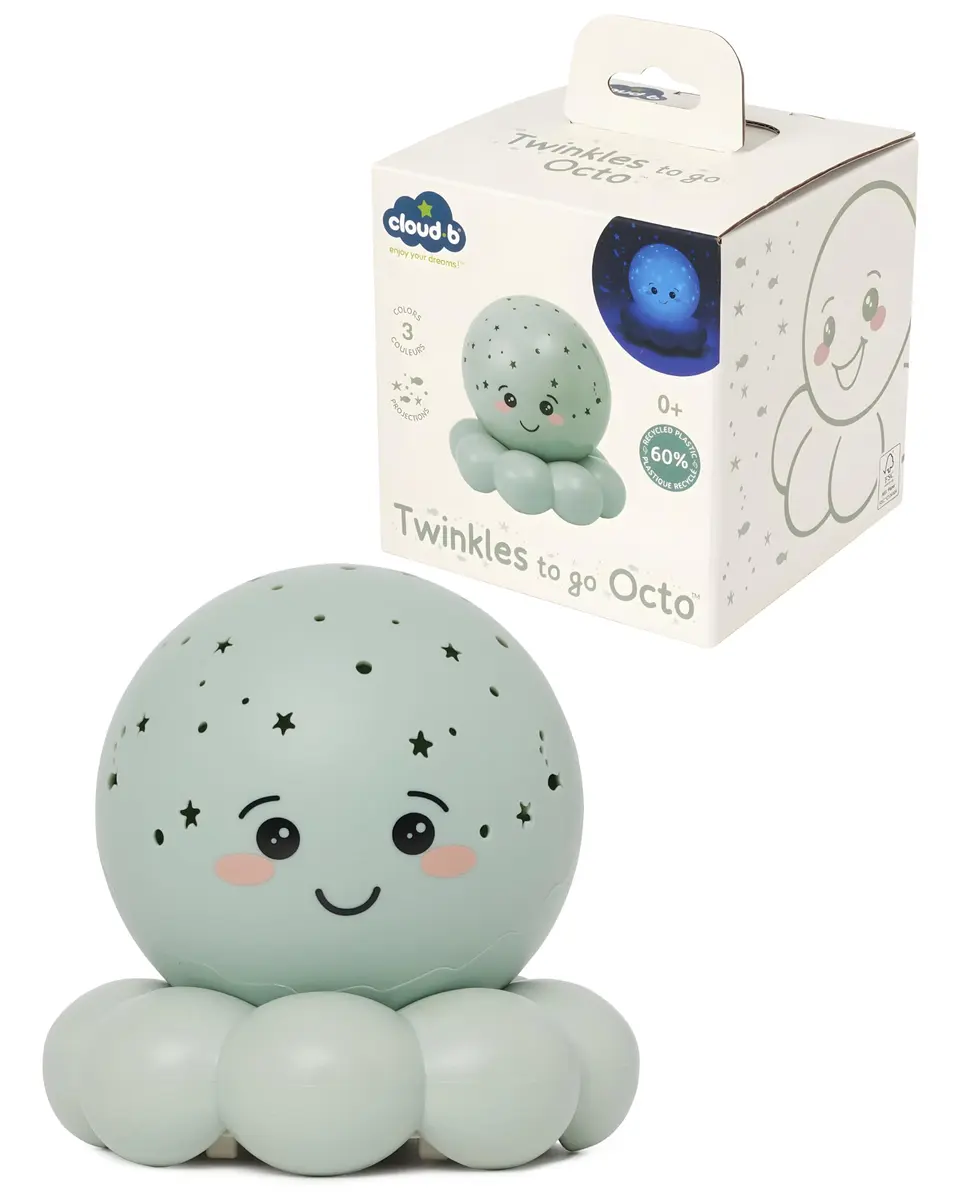 Cloud b Twinkles to Go Octo Pastel Green | Portable Night Sky Projector for Bedroom & Travel - main product image