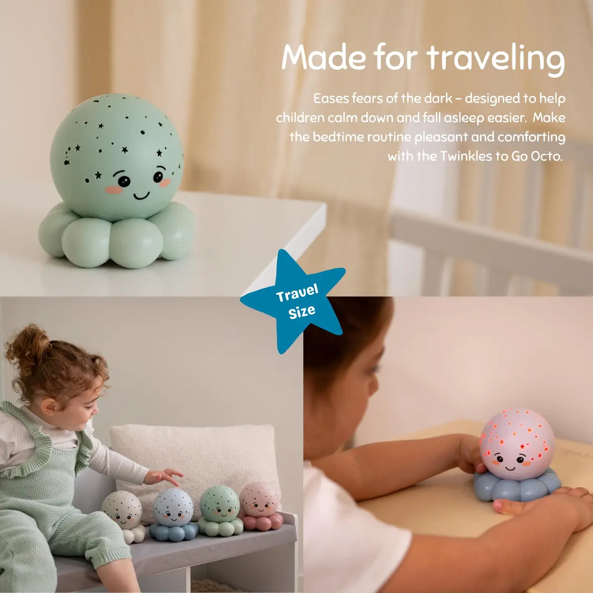 Cloud b Twinkles to Go Octo Pastel Green | Portable Night Sky Projector for Bedroom & Travel - view 4