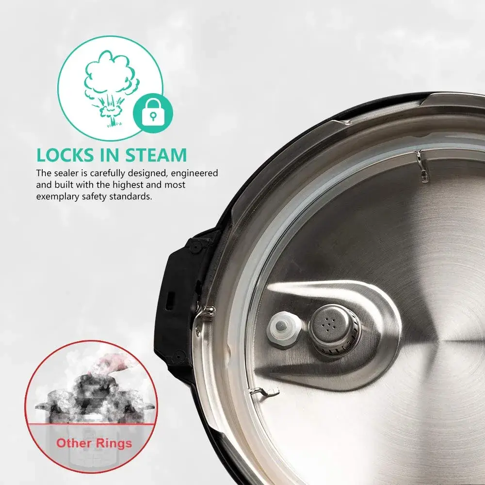 ZoneFly 3 Qt Inner Pot Replacement for Instant Pot | 2.84 L (3 Qt) Stainless Steel Cooking Pot with 2 Sealing Rings - view 6