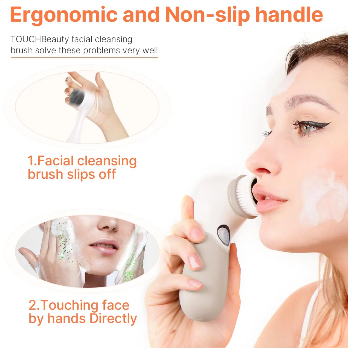 TOUCHBeauty Face Scrubber with 3 Brush Heads & 2 Speeds | Deep Cleansing & Exfoliating for All Skin Types - view 3