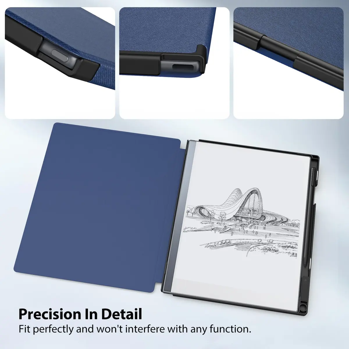 TiMOVO Case for Remarkable 2 10.3" (26.16 cm) Dark Blue Folio with Pen Slot | Protective Hard Back Shell - view 5