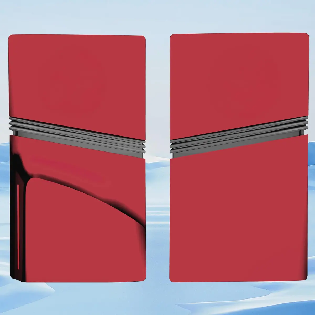 MIKNEKE Red PS5 Pro Disc Edition Console Faceplates | 39.1cm x 21.6cm (15.4in x 8.5in) - view 2