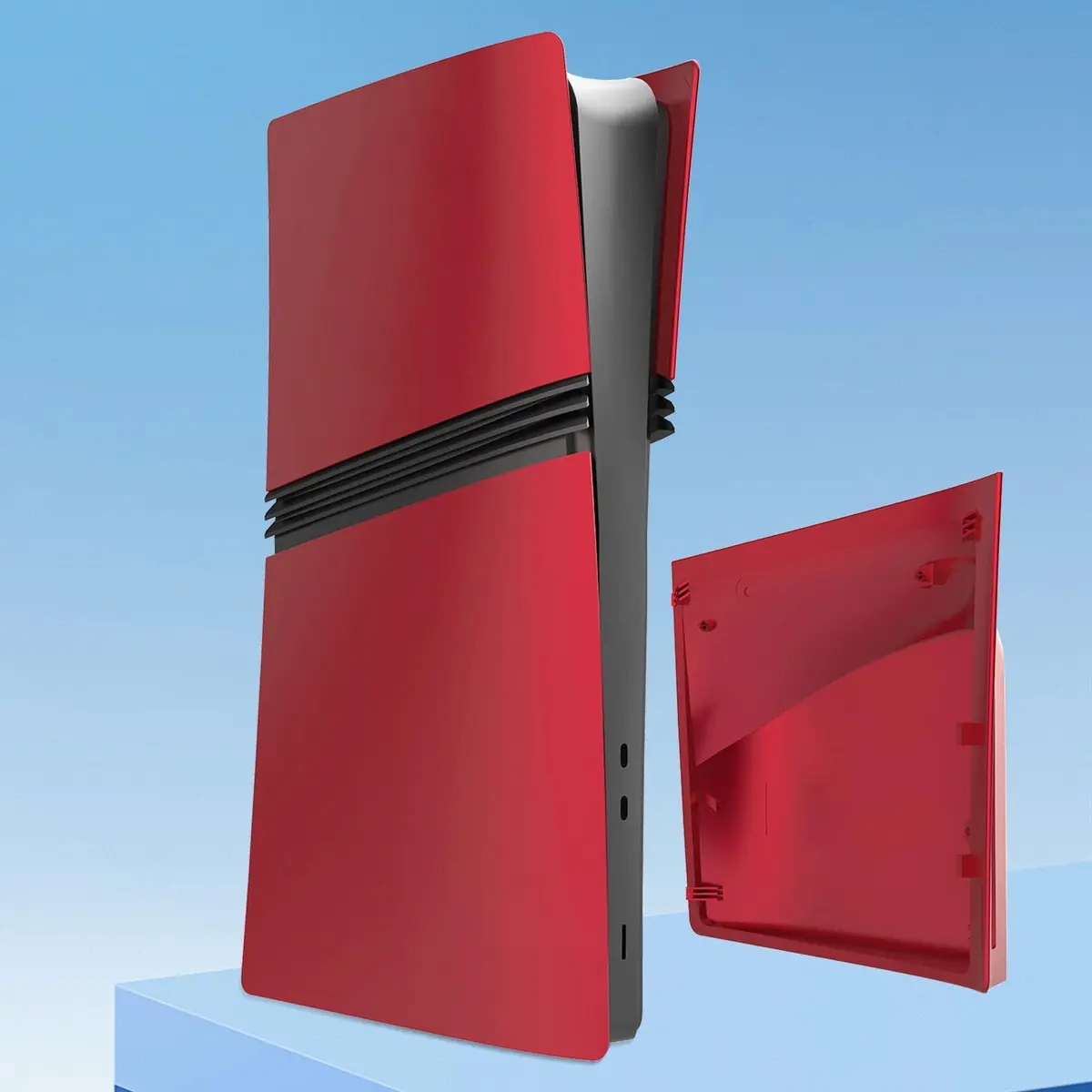 MIKNEKE Red PS5 Pro Disc Edition Console Faceplates | 39.1cm x 21.6cm (15.4in x 8.5in) - view 3