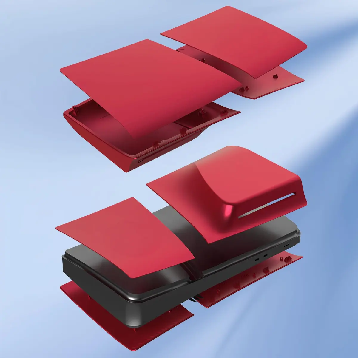 MIKNEKE Red PS5 Pro Disc Edition Console Faceplates | 39.1cm x 21.6cm (15.4in x 8.5in) - view 4