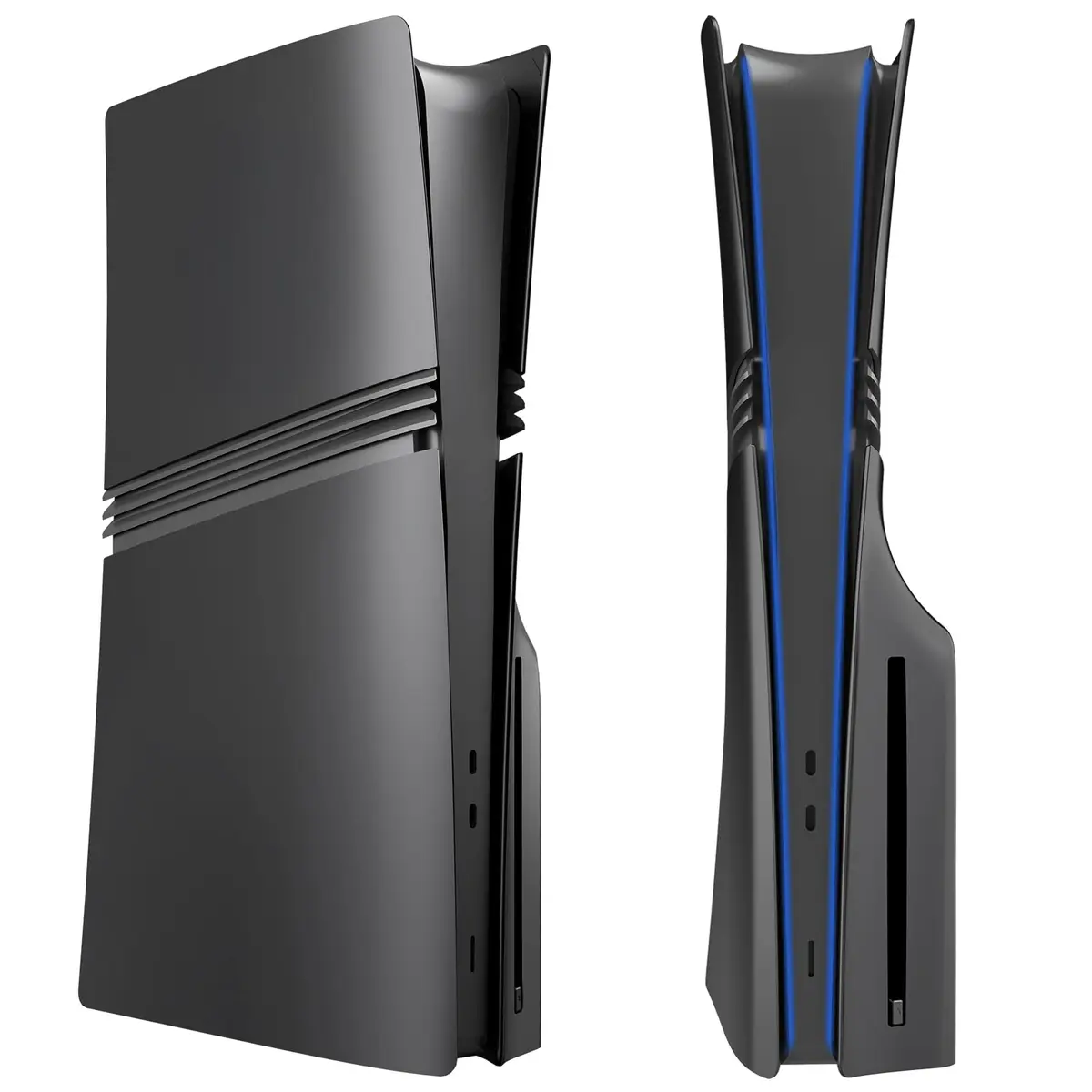 MIKNEKE Black Matte Faceplates for PS5 Pro Disc Edition | Replacement Side Shell Panels - main product image