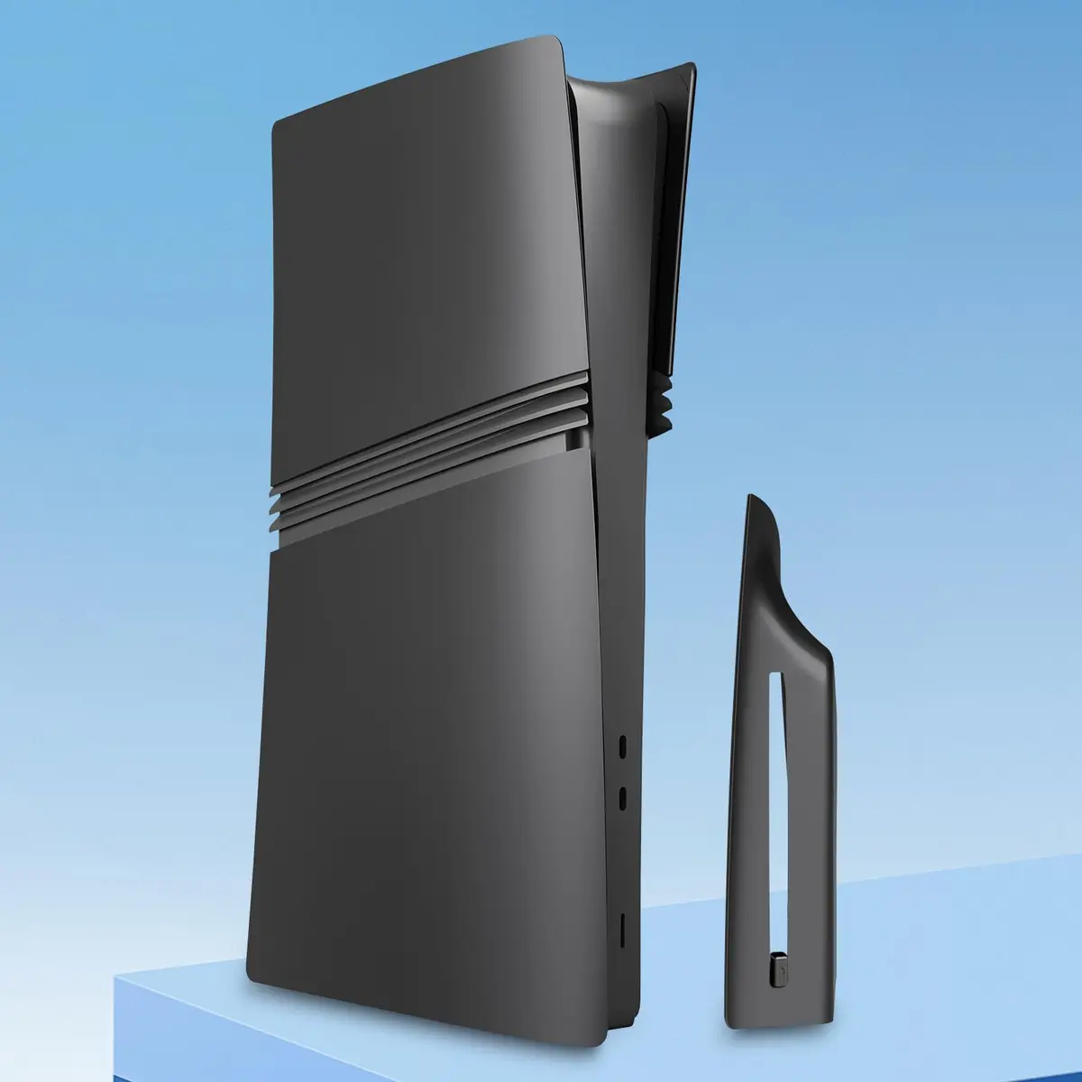 MIKNEKE Black Matte Faceplates for PS5 Pro Disc Edition | Replacement Side Shell Panels - view 2