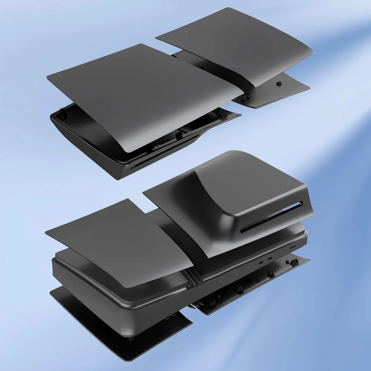 MIKNEKE Black Matte Faceplates for PS5 Pro Disc Edition | Replacement Side Shell Panels - view 3