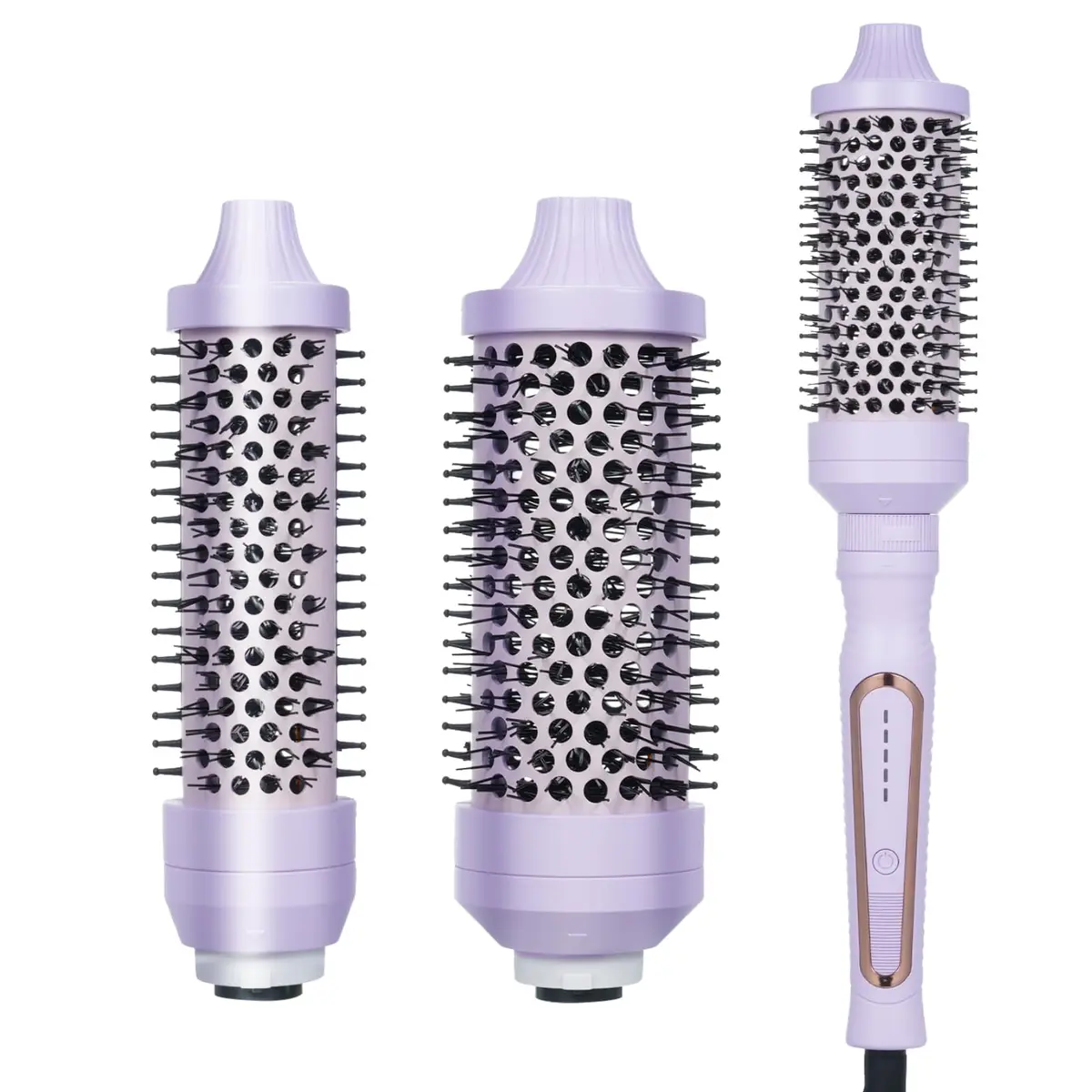 Sonew Heated Round Brush Set 1.25"/1.5"/1.75" | 3 Sizes for All Hair Types, 290-450°F, Dual Voltage, Lilac - main product image