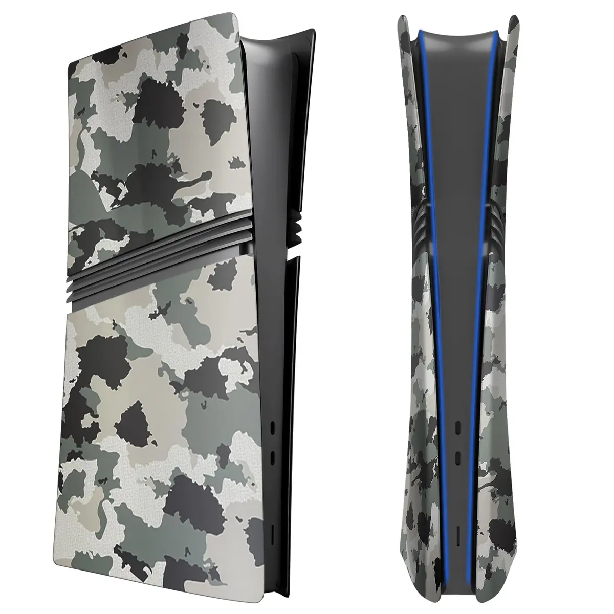 MIKNEKE Cover Plates for PS5 Pro Digital Edition Matte FacePlates Accessories in Camouflage | Durable ABS Shell for Console Protection - main product image
