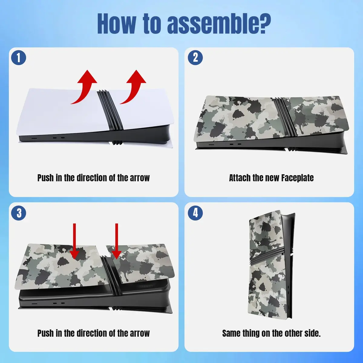 MIKNEKE Cover Plates for PS5 Pro Digital Edition Matte FacePlates Accessories in Camouflage | Durable ABS Shell for Console Protection - view 5