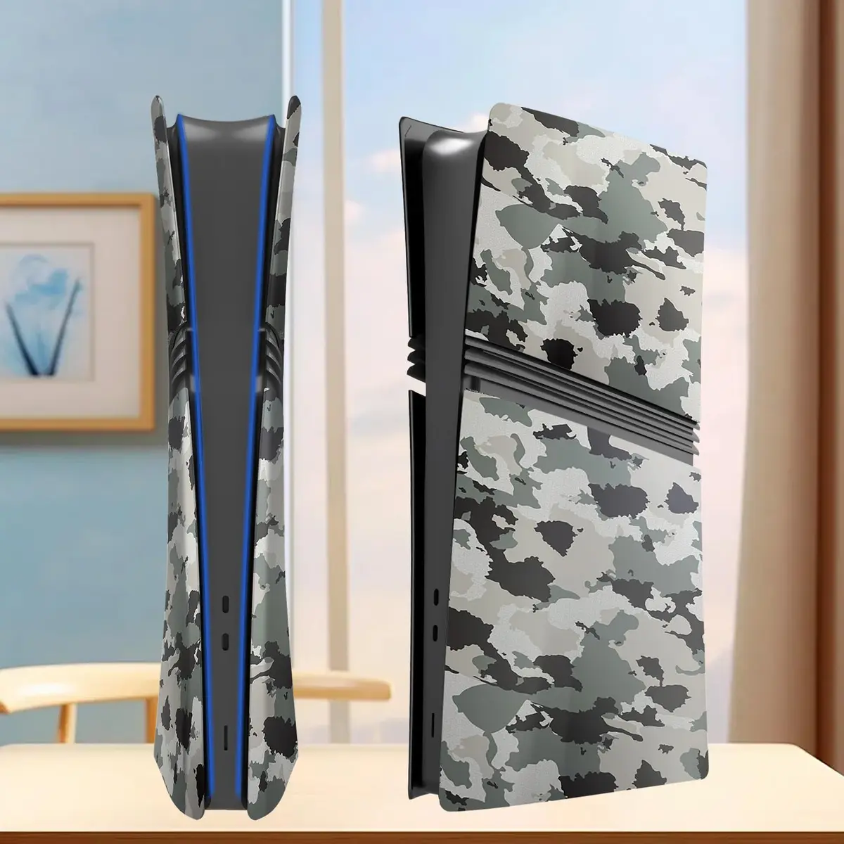 MIKNEKE Cover Plates for PS5 Pro Digital Edition Matte FacePlates Accessories in Camouflage | Durable ABS Shell for Console Protection - view 8