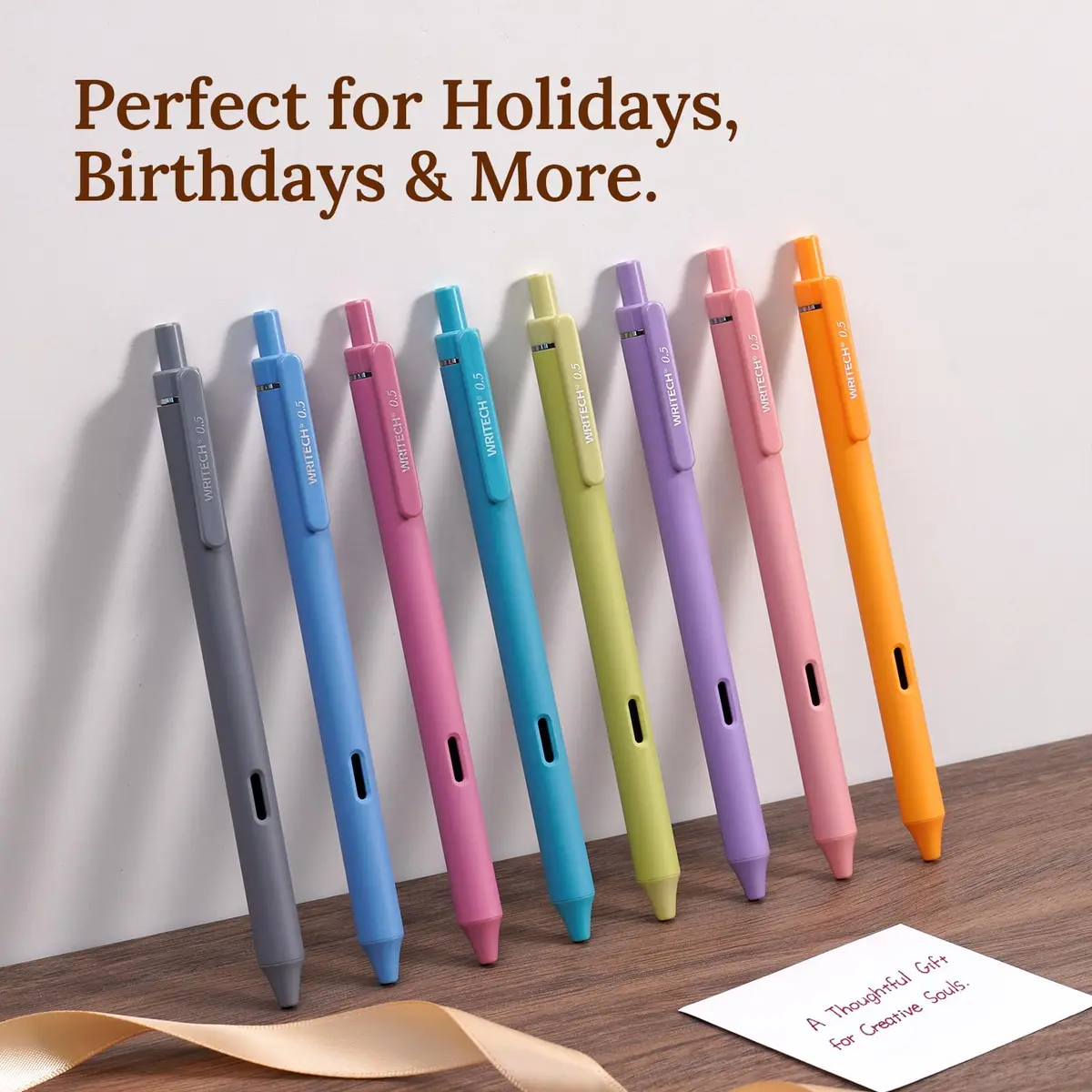 WRITECH Vintage Multicolor Gel Pens 8 Count (0.5mm Fine Point) | Smooth Writing & Quick Dry - view 8