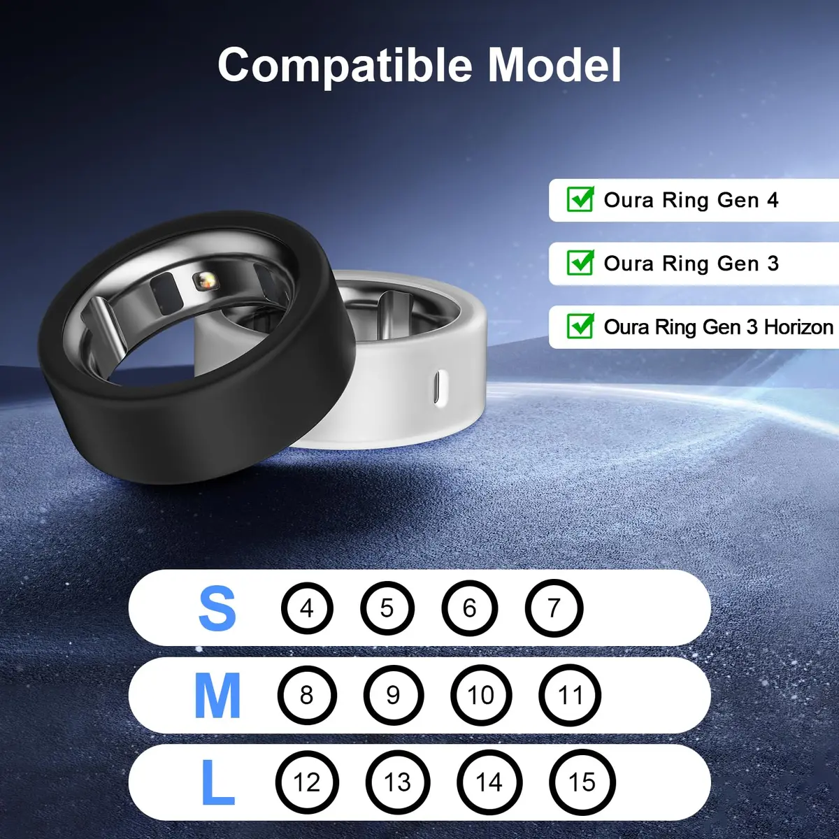 ZOOROO Oura Ring Gen 4/Gen 3 Cover (Size 14) | TPU Protector with Charging Hole - view 2