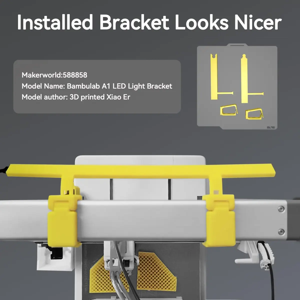 UniTak3D 24V LED Light Bar for Bambu Lab A1 3D Printer | 270mm High Brightness with 780mm Cable - view 2