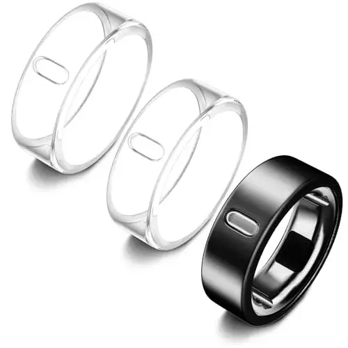 ZOOROO Oura Ring Cover for Gen 4/3 (Size 6, 3-Pack Clear*2+Black) | Protects Smart Ring from Scratches - main product image
