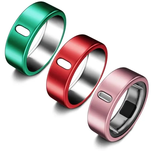 ZOOROO TPU Oura Ring Cover for Gen 4/3 Horizon/Heritage, Size 6 (Pink+Red+Green) | Protects Smart Ring from Scratches - main product image