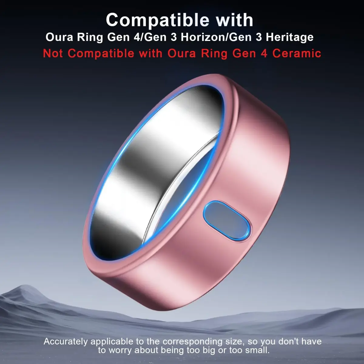 ZOOROO TPU Oura Ring Cover for Gen 4/3 Horizon/Heritage, Size 6 (Pink+Red+Green) | Protects Smart Ring from Scratches - view 2